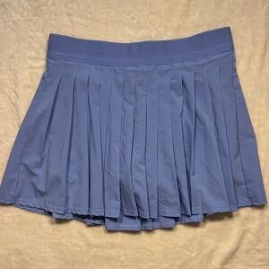 Chic Blue Pleated Skater Skirt